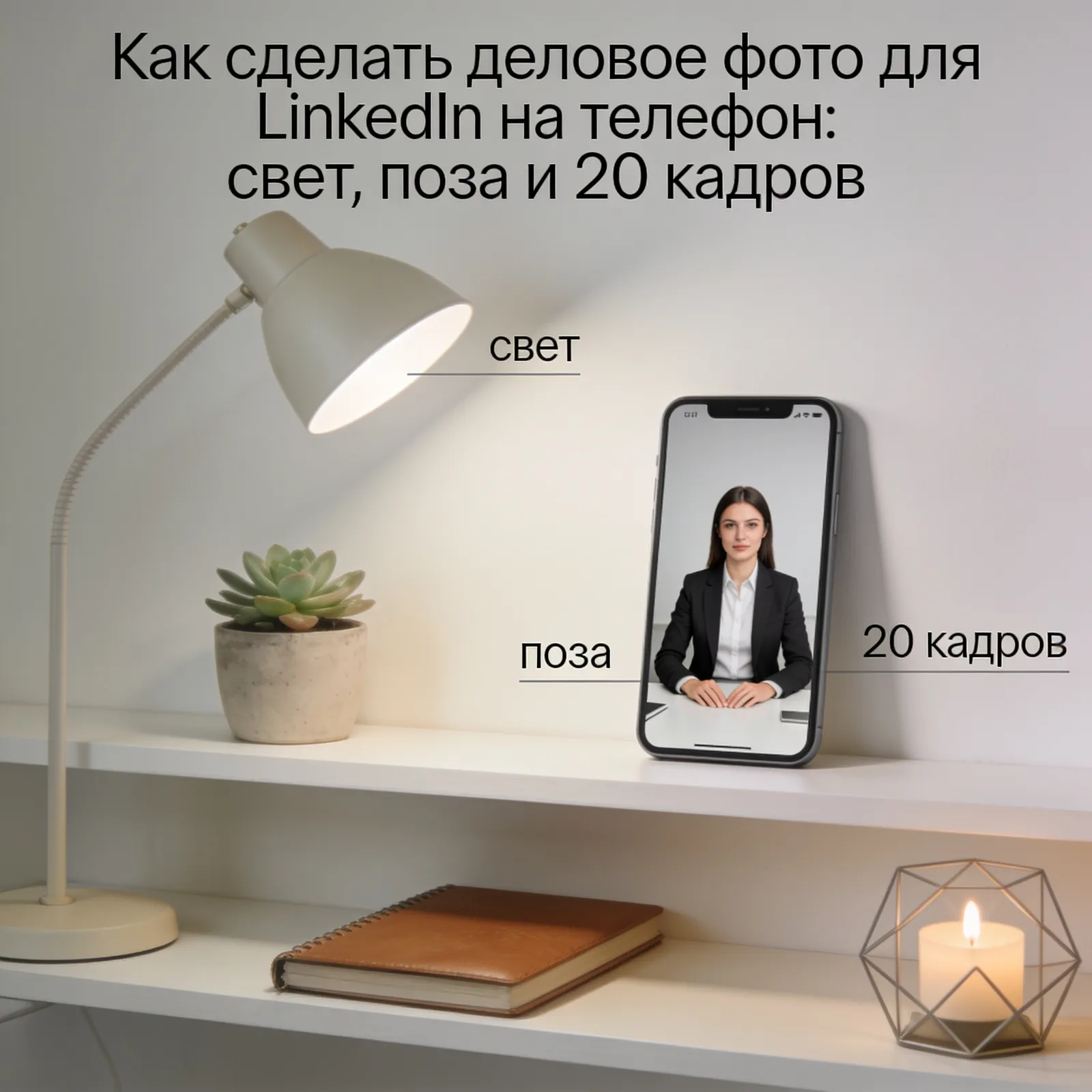 Как сделать деловое фото для LinkedIn на телефон: свет, поза и 20 кадров — декор